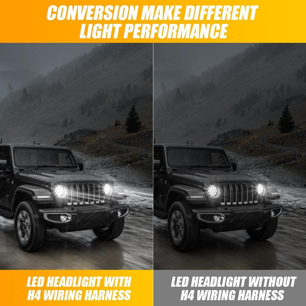 Auxbeam 2 Leads H4 LED Headlight Brightness Intensifier Wiring Harness