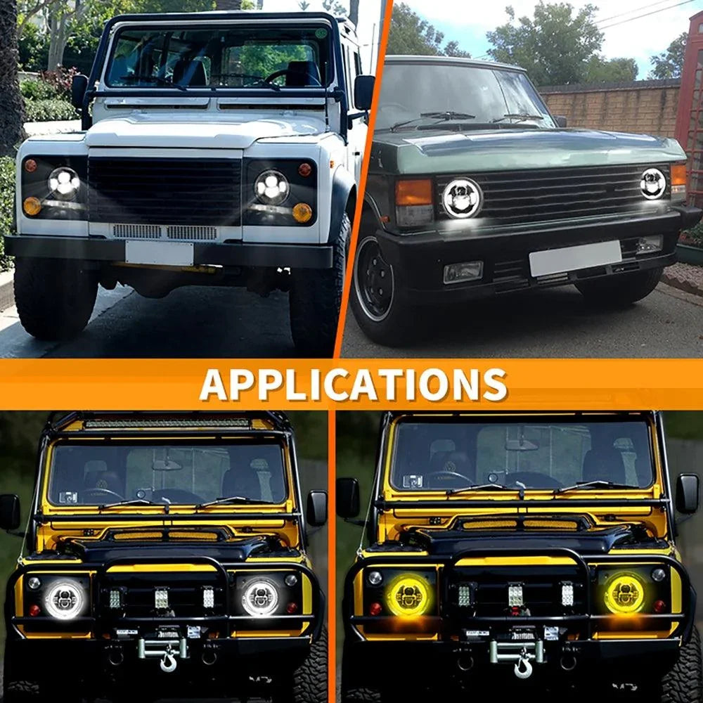 Auxbeam 7 Inch LED Headlights with DRL&Turn Signal for Jeep Wrangler JK TJ LJ CJ
