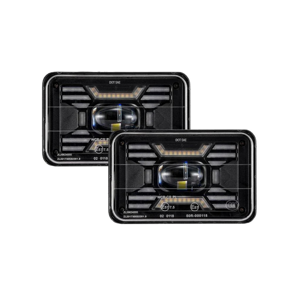 Auxbeam 4x6 Inch Sealed Beam LED Headlights with Hi-Lo Beam DRL Turn Signal