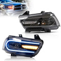 Vland LED Headlight Assembly RGB Dual Beam for 2011-2014 Dodge Charger(LD)