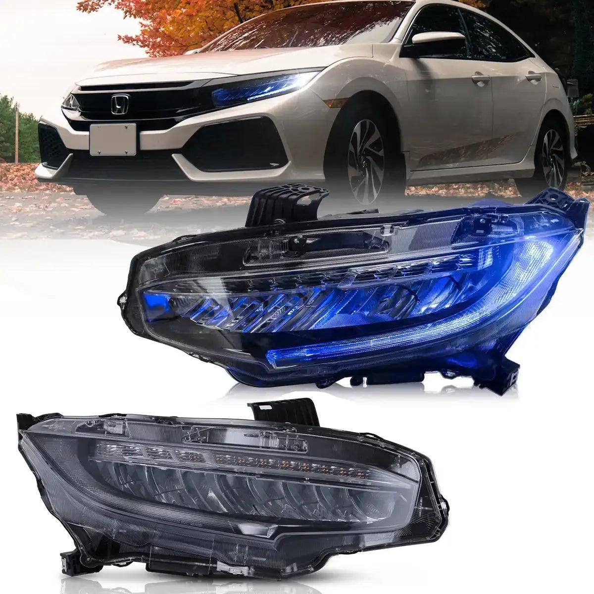 Vland LED Headlight Assembly for 2016-2021 Honda Civic 10th Gen (FC/FK)