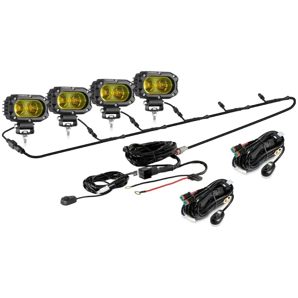 Auxbeam R4 Series - 4 Inch 60W LED Pods Light Flood Beam Amber Light