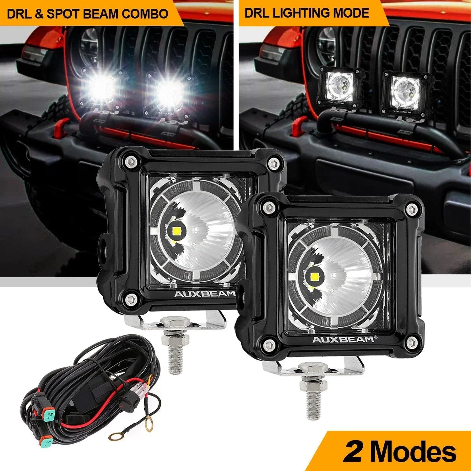 3 inch 40W LED Pod Lights With DRL for SUV ATV UTV Trucks Pickup Boat