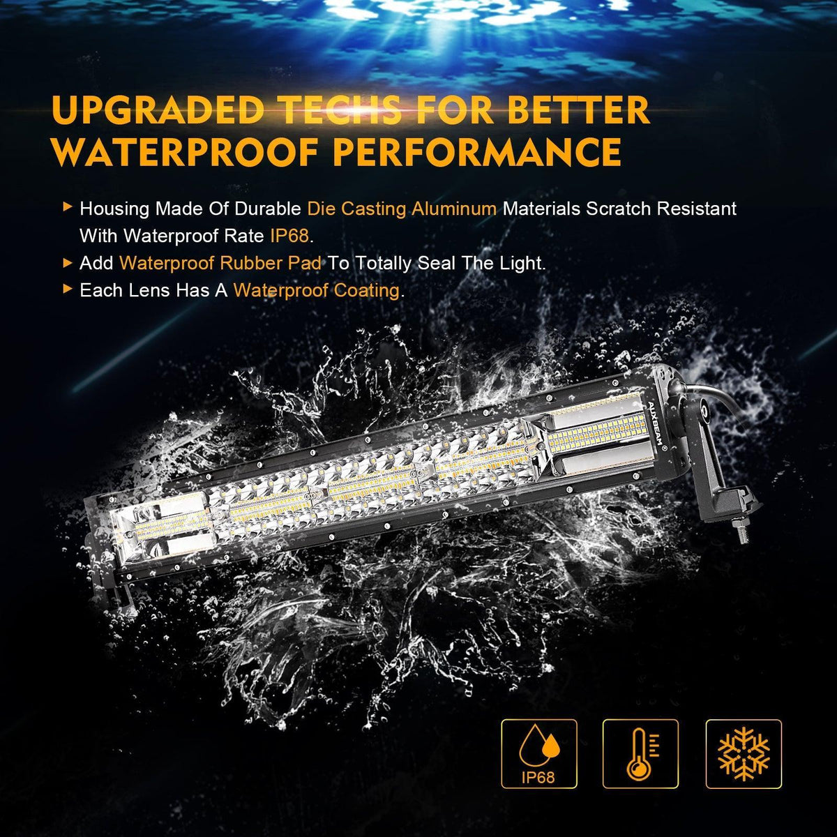 Auxbeam Series 22 Inch/30 Inch/42 Inch/50 Inch White&Amber LED Light Bars