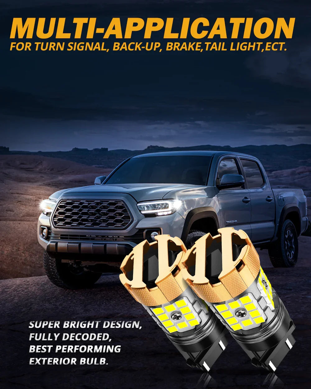 Auxbeam T25 3157 3156 LED Backup Reverse/Turn Signal/Brake Tail Light Bulbs 50W