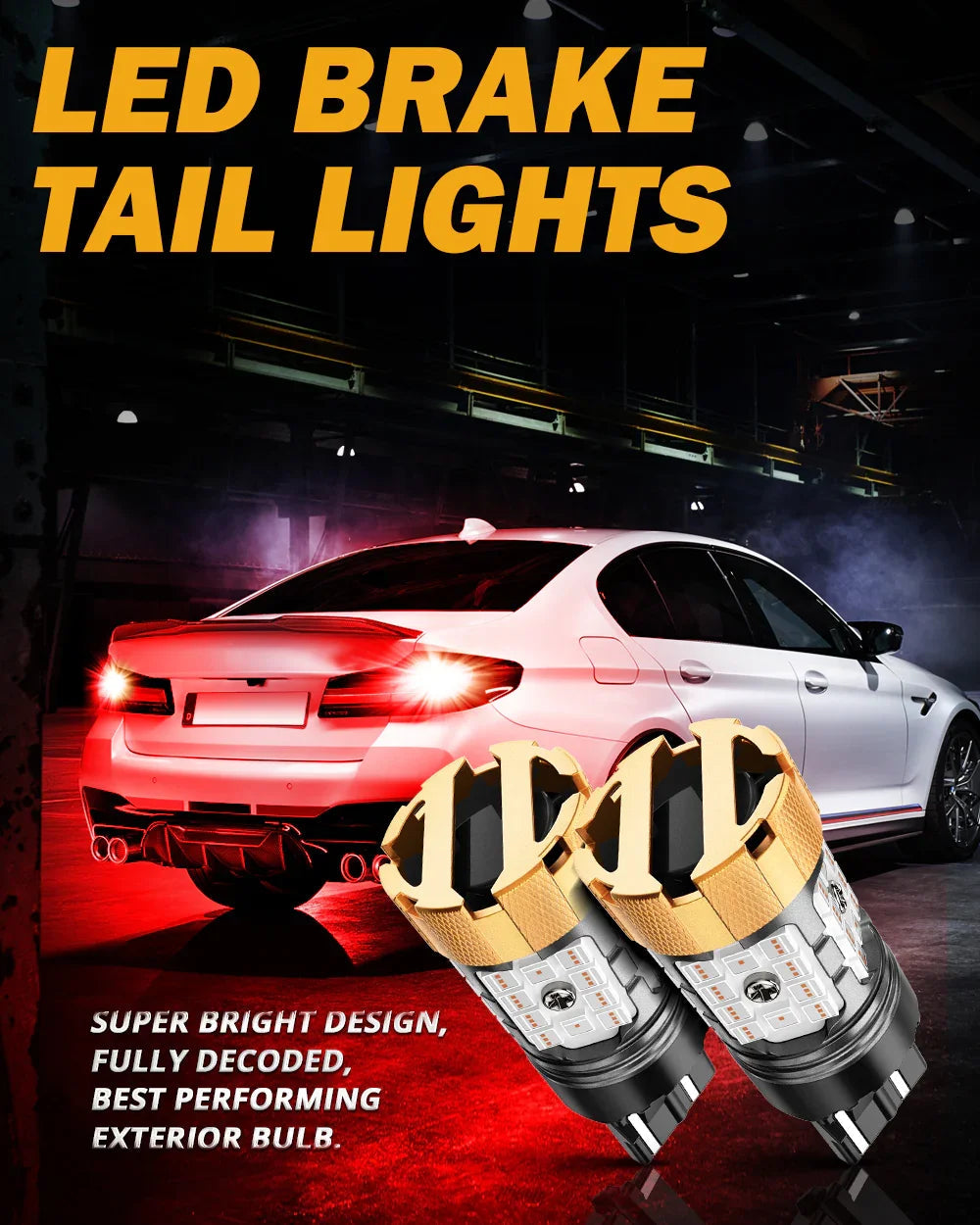Auxbeam T20 7443 7440 LED Brake/Tail Light Bulbs 50W Red B21-PRO Series 2 Bulbs