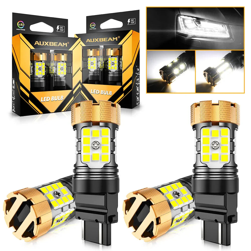 Auxbeam T25 3157 3156 LED Backup Reverse/Turn Signal/Brake Tail Light Bulbs 50W