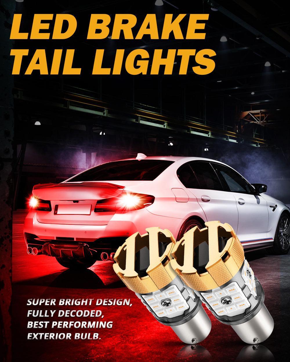 Auxbeam 1157 BAY15D LED Brake/Tail Light Bulbs 50W Red B21-PRO Series 2 Bulbs
