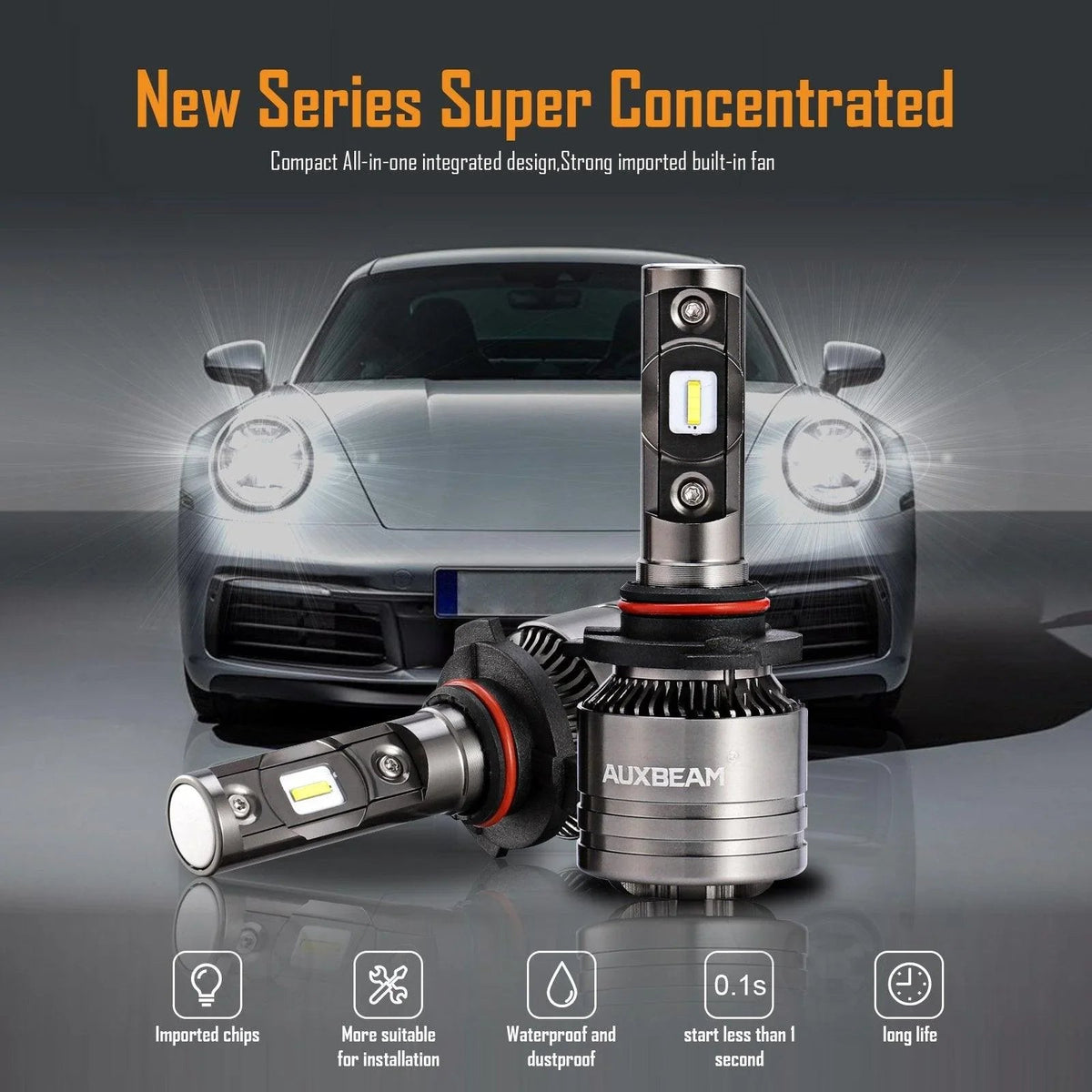 Auxbeam T1 Series Temperture Control LED High/Low Beam Bulb for 2003-2007 GMC