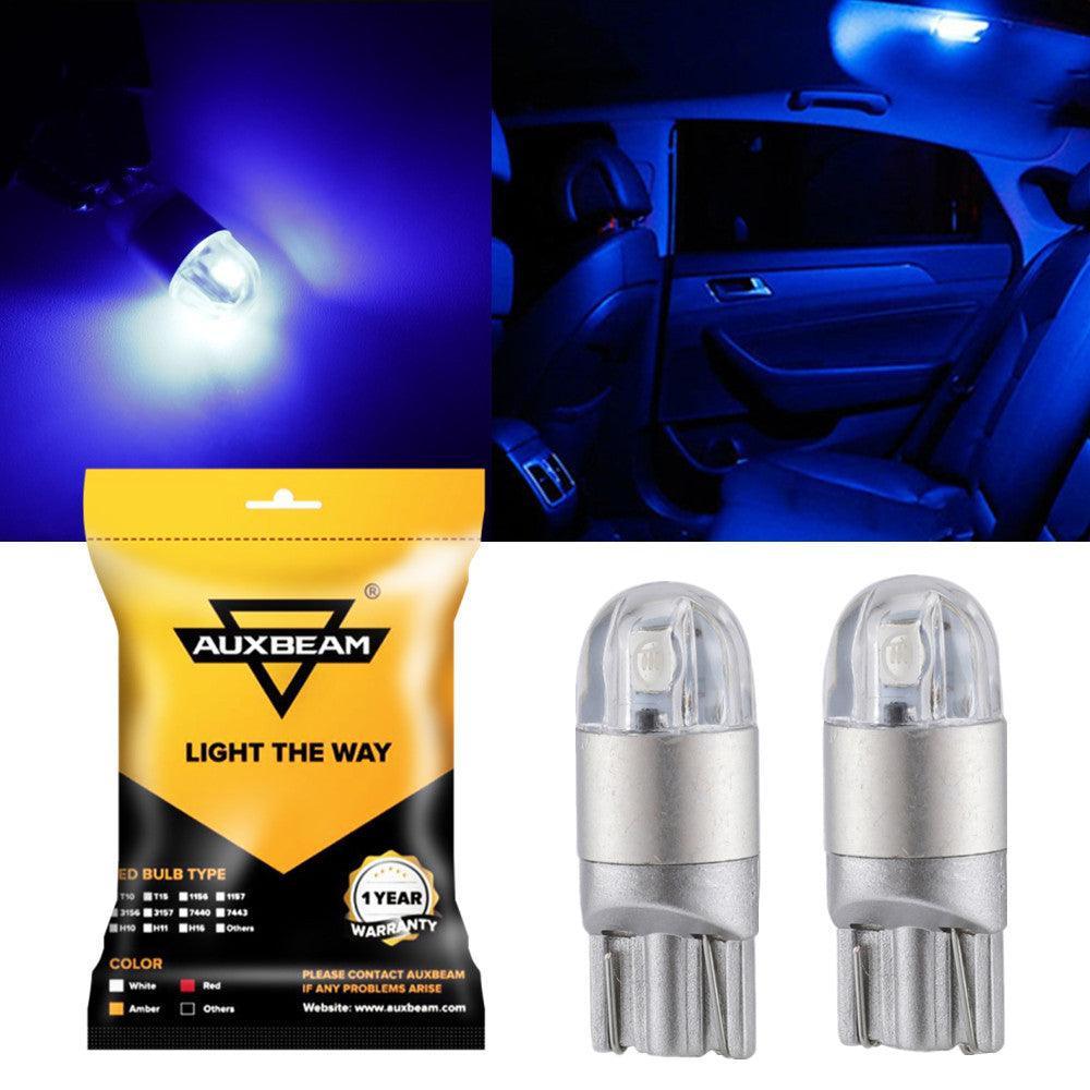 Auxbeam 168 2825 W5W T10 LED Interior Light Bulbs 2w Blue - 2 Bulbs