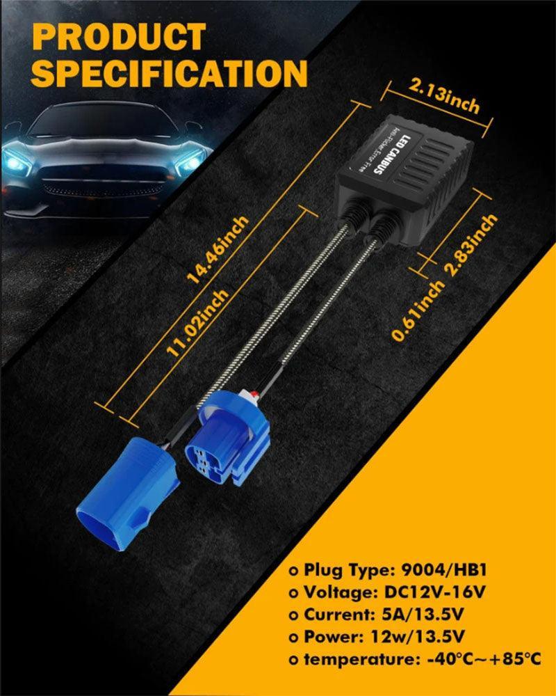 Auxbeam 9004 C20-Model Decoder-Pro Enhanced Led Headlight Bulbs Decoder Harness