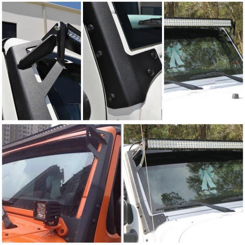 Auxbeam 52" Straight Light Bar Windshield for 2007-2017 Jeep Wrangler JK