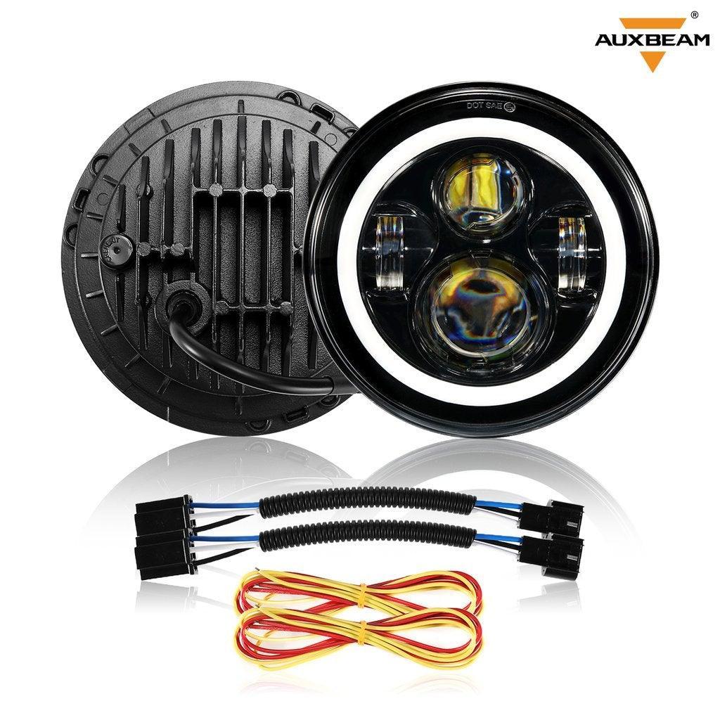Auxbeam 7" LED Headlight Replacement for Jeep Wrangler JK