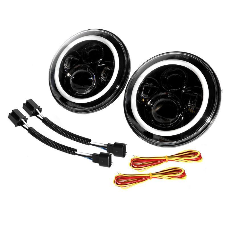 Auxbeam 7'' LED Halo Headlights for Jeep Wrangler2007-2018 JK