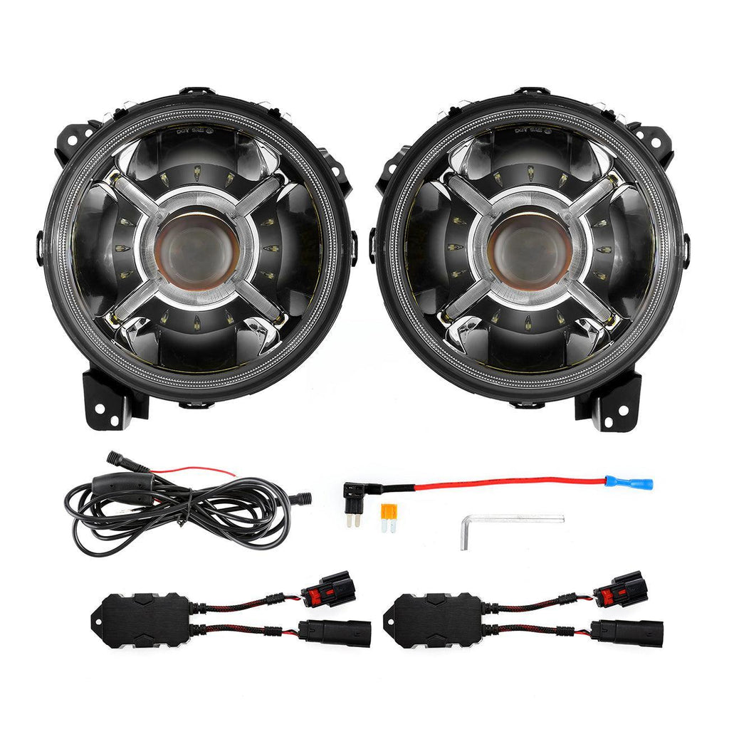 Auxbeam 9'' Round 100W LED Headlights for Jeep Wrangler JL 2018-2019