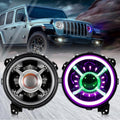 Auxbeam 9 Inch RGB Headlights for Jeep Wrangler JL JLU Sport Rubicon Sahara