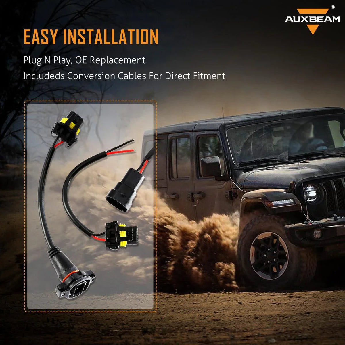 Auxbeam 9'' Round 100W LED Headlights for Jeep Wrangler JL 2018-2019