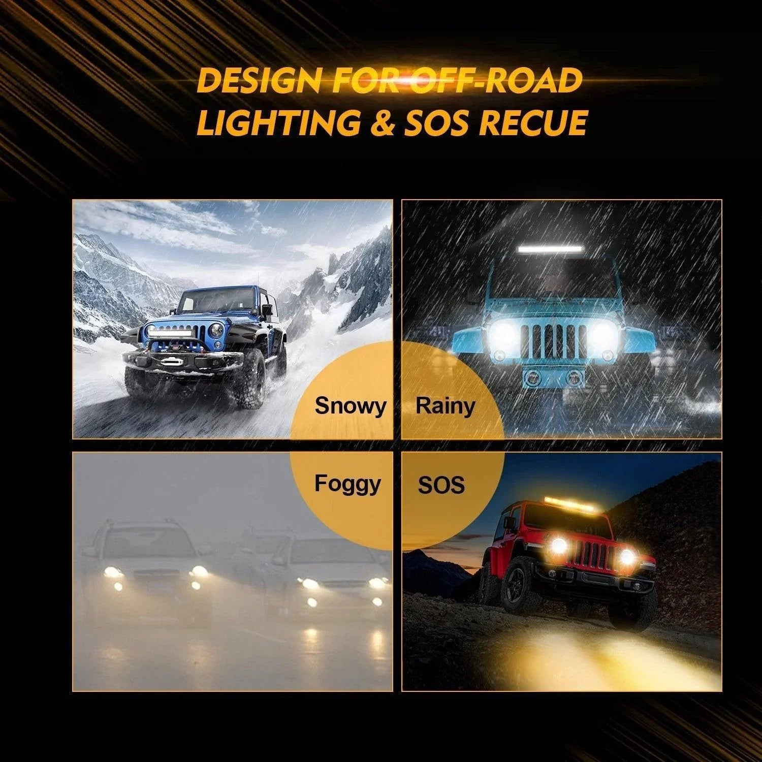 3 inch 6 Modes White&Amber LED Square Light Pod Working Lights with Wiring Harness for SUV ATV UTV Trucks Pickup Boat
