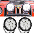 7 Inch 90W Round Spot Beam Offroad LED Driving Lights w/ SAE Compliant+Amber/Black Covers(Optional)