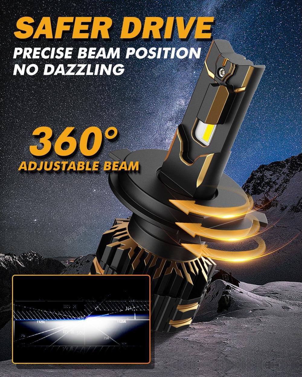 Auxbeam LED Headlight Bulbs for 2000 Toyota Sienna H4