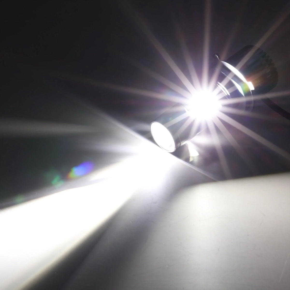 Auxbeam H4/HS1 LED Headlight Bulbs Mini Bi-LED Projector Lens High Low Dual Beam