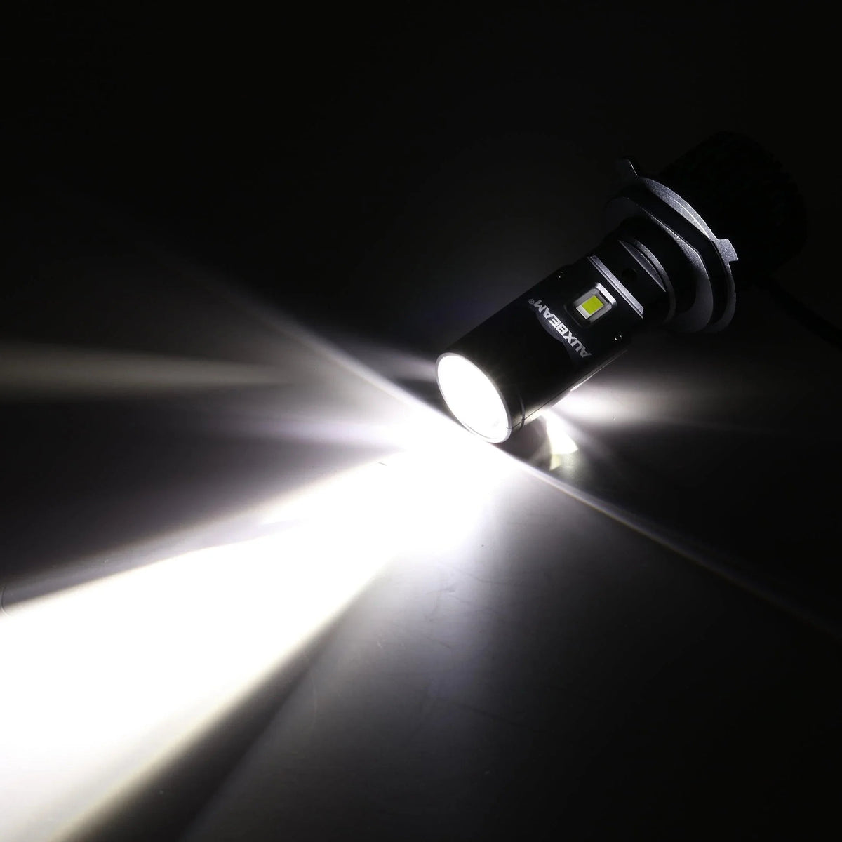 Auxbeam H4/HS1 LED Headlight Bulbs Mini Bi-LED Projector Lens High Low Dual Beam