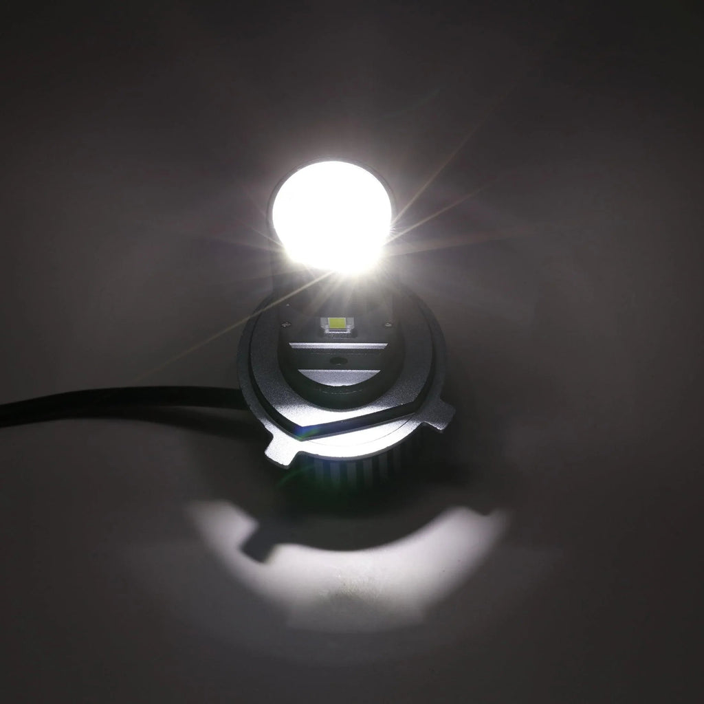 Auxbeam H4/HS1 LED Headlight Bulbs Mini Bi-LED Projector Lens High Low Dual Beam