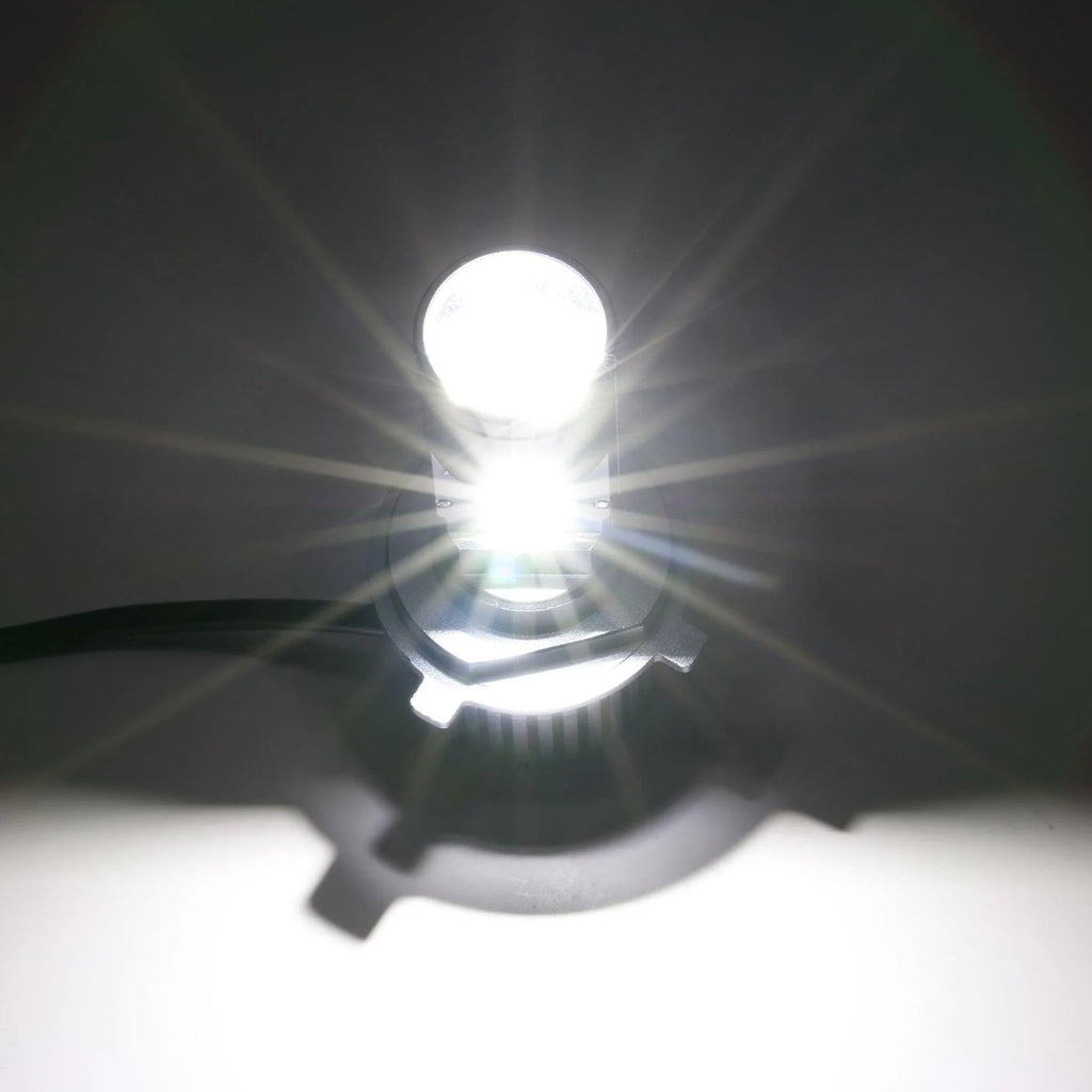 Auxbeam H4/HS1 LED Headlight Bulbs Mini Bi-LED Projector Lens High Low Dual Beam