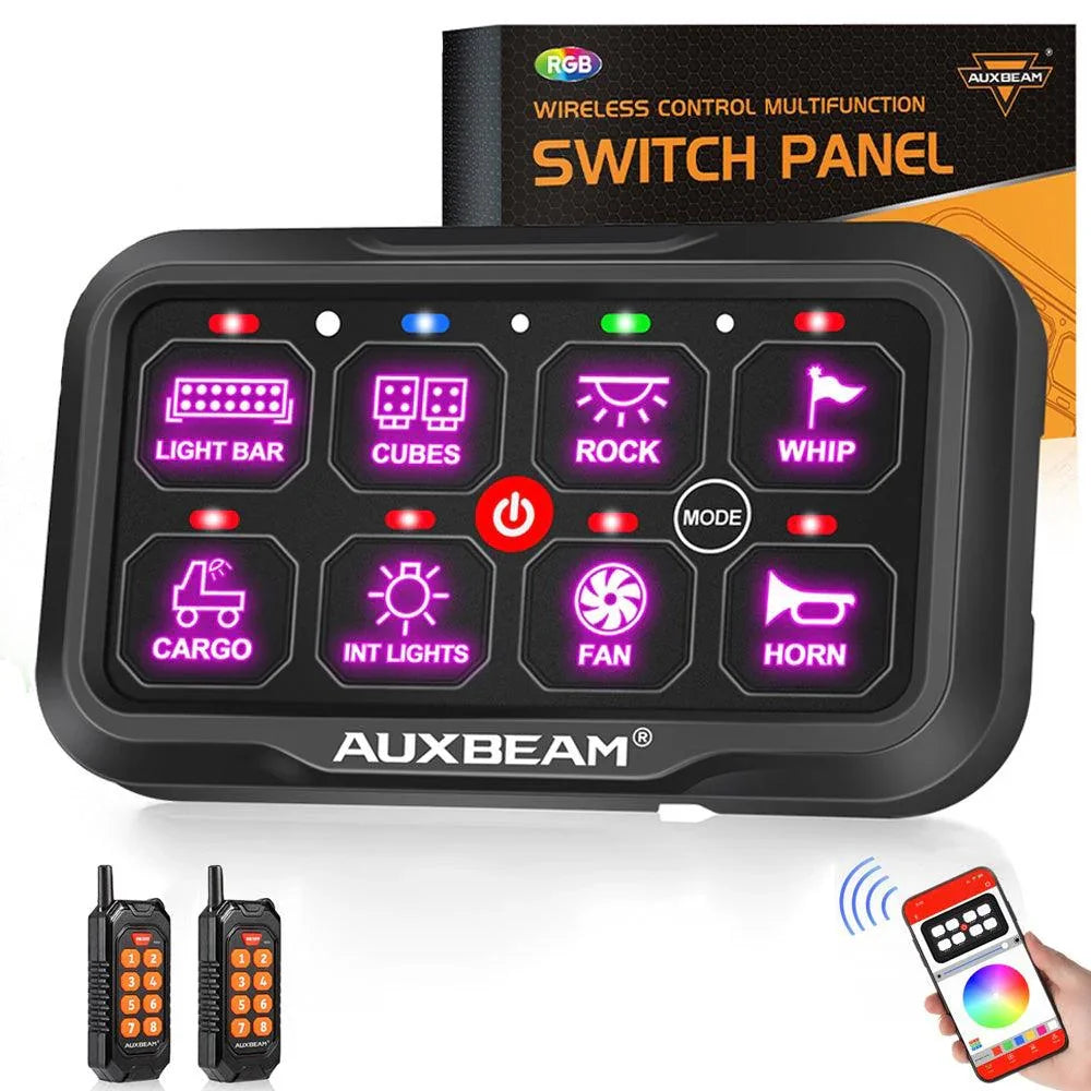 Auxbeam AC Series 8 Gang (AC-800) RGB Switch Panel with APP&Remote Control