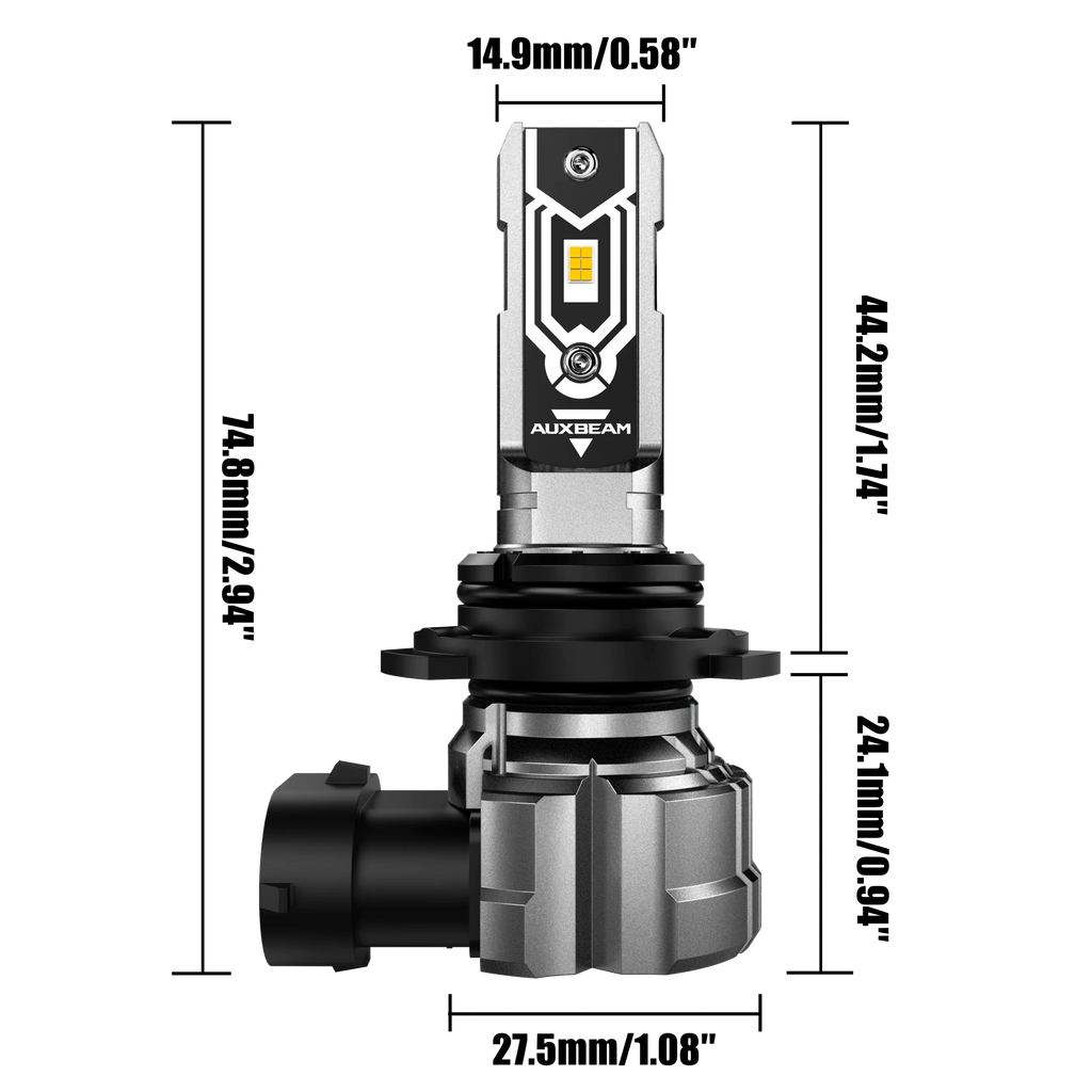 Auxbeam 9006 HB4 LED Fog Light/DRL Bulbs 50W 2500K Amber Yellow Q5 Series 2