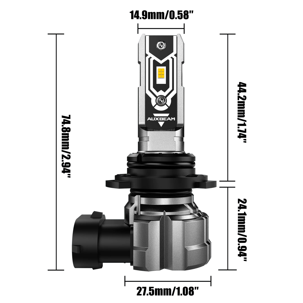 Auxbeam 9006 HB4 LED Fog Light/DRL Bulbs 50W 2500K Amber Yellow Q5 Series 2