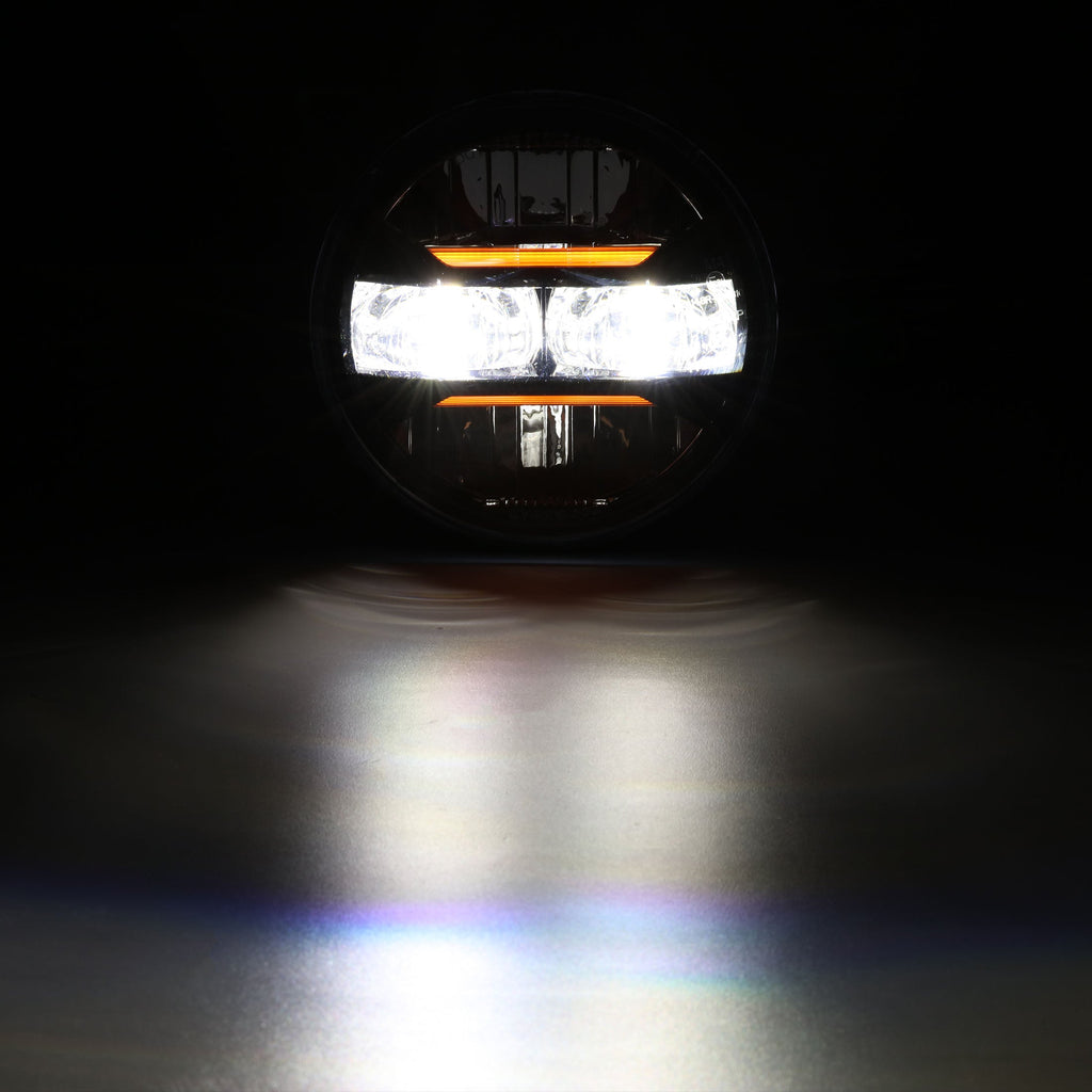 Auxbeam 5.75 Inch 55W DOT Motorcycle LED Headlight for Sportster/Softail/Dyna