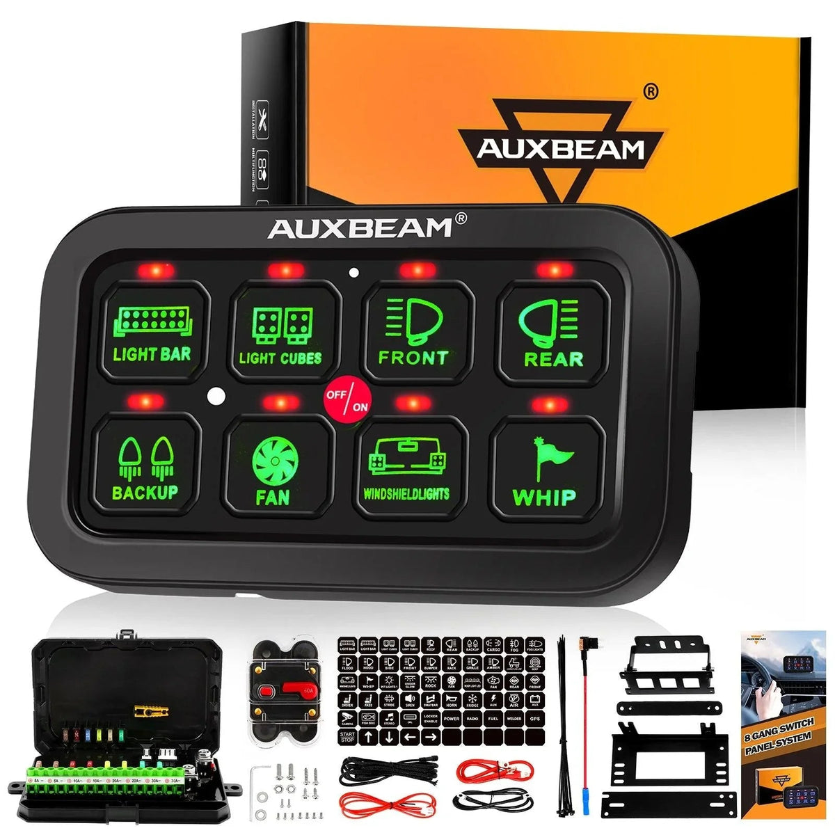 Auxbeam Single Series 6/8 Gang LED Switch Panel