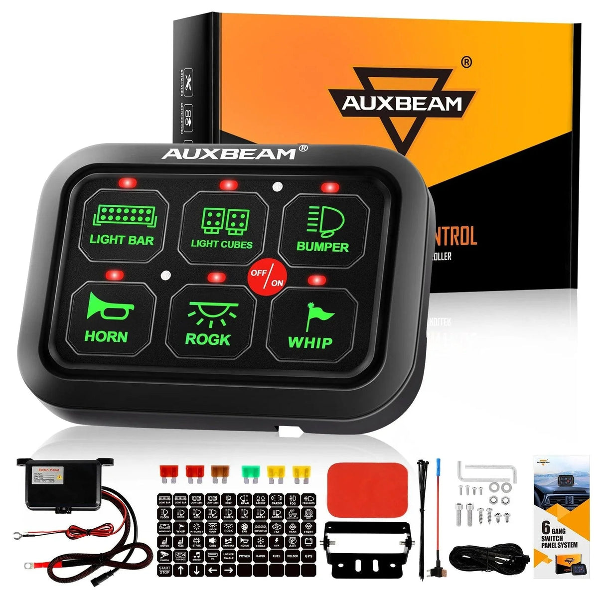 Auxbeam Single Series 6/8 Gang LED Switch Panel