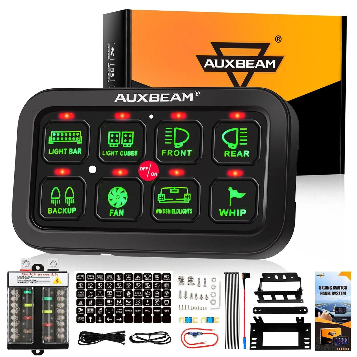 Auxbeam Single Series 6/8 Gang LED Switch Panel