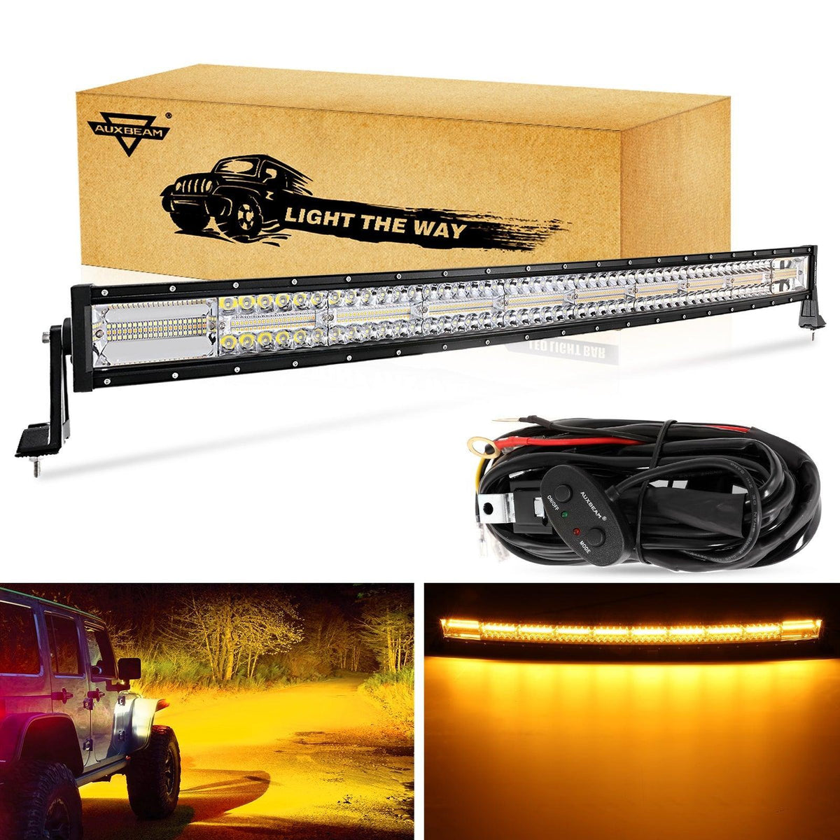 Auxbeam Series 22 Inch/30 Inch/42 Inch/50 Inch White&Amber LED Light Bars