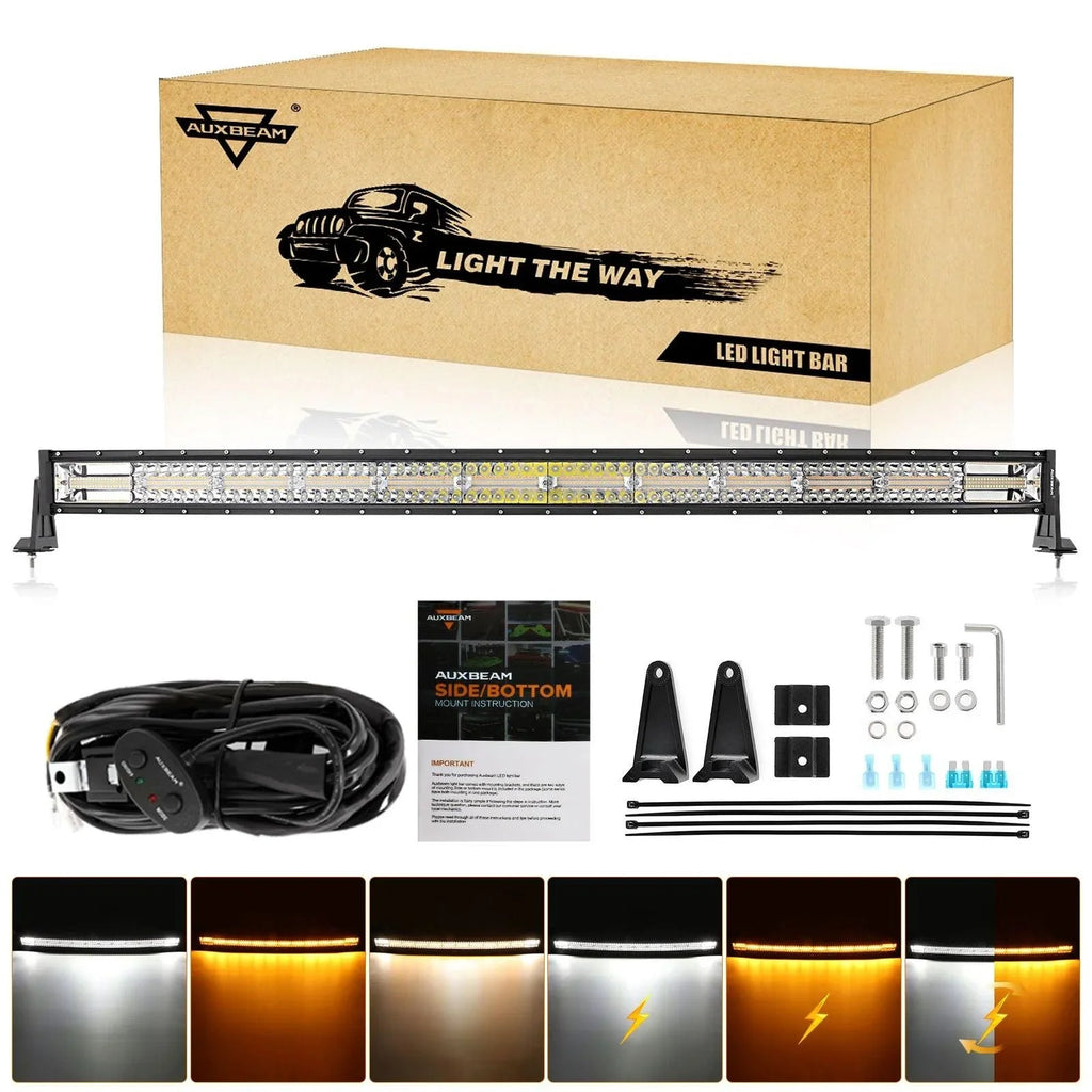 Auxbeam Series 22 Inch/30 Inch/42 Inch/50 Inch White&Amber LED Light Bars