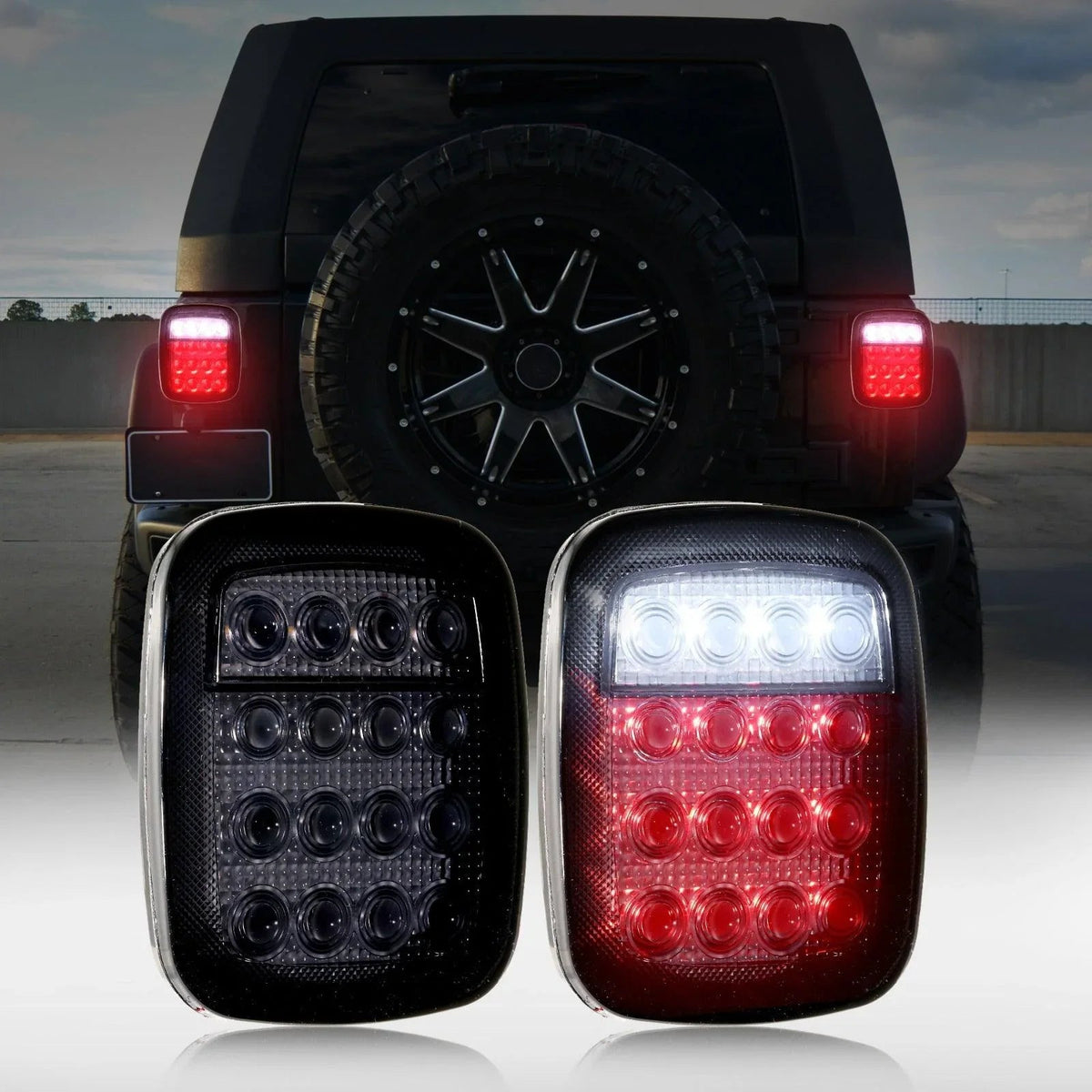 Auxbeam Universal Tail Lights for Jeep Wrangler YJ TJ CJ Truck Trailer Boat