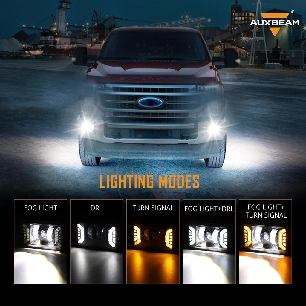 Auxbeam LED Fog Lights Assembly with DRL/ Turn Signal for Ford F150 2015-2020