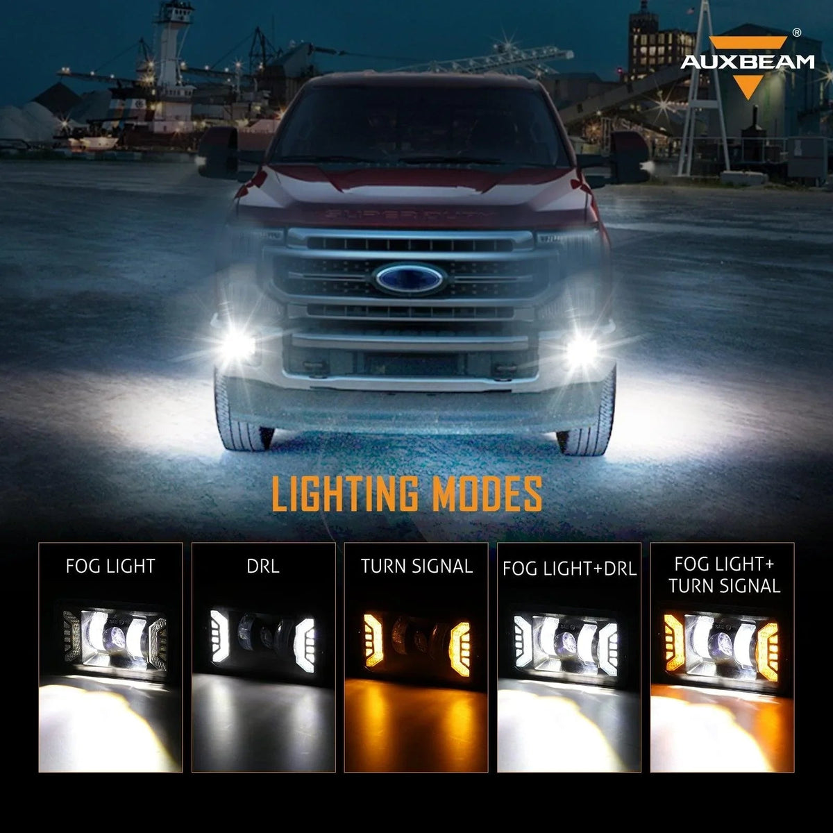 Auxbeam LED Fog Lights Assembly with DRL/ Turn Signal for Ford F150 2015-2020