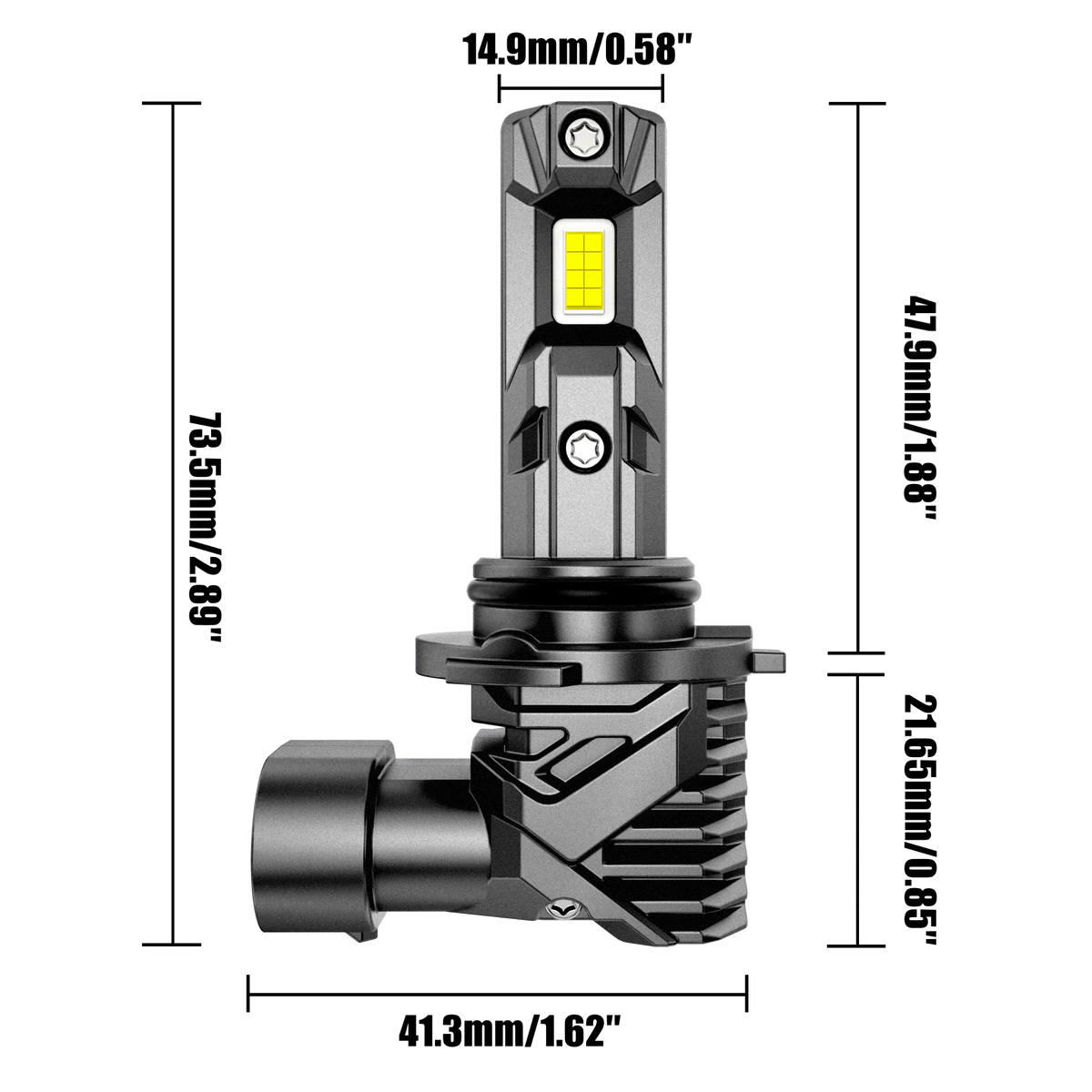 Auxbeam 9005+9006 LED Headlight Bulbs Q15 Series Fanless&Wireless 60W 4 Bulbs