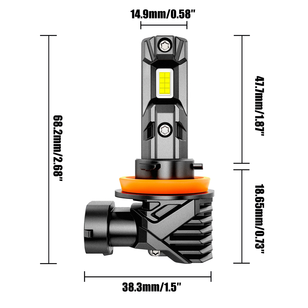 Auxbeam Fanless & Wireless Q15 Series 60W LED Headlight Bulbs/Fog Lights