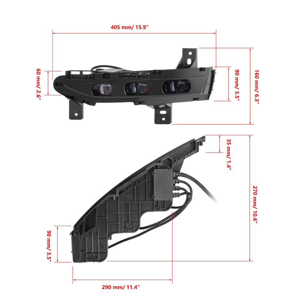 Auxbeam LED Fog Light Assembly for 2021-2024 Tesla Model Y