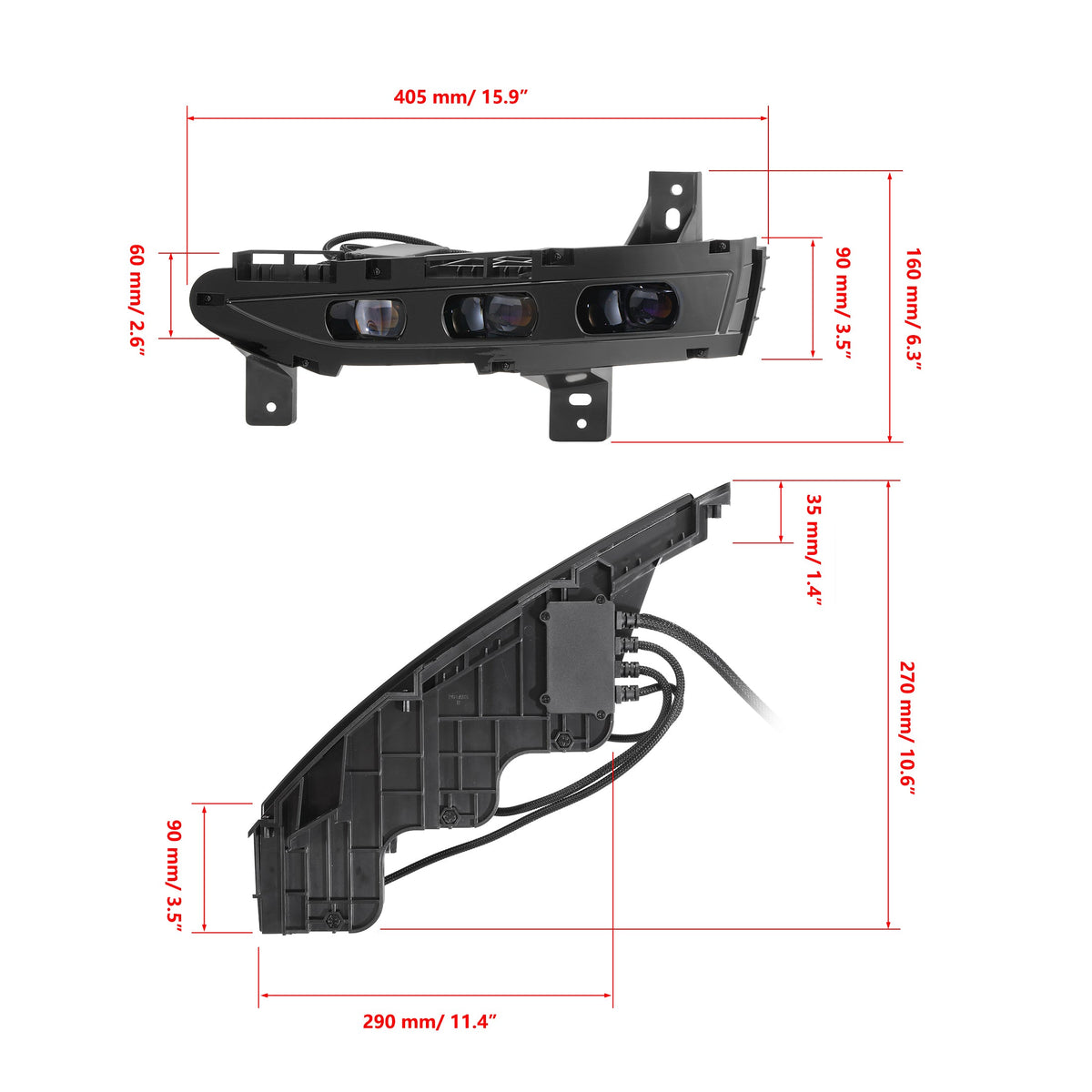 Auxbeam LED Fog Light Assembly for 2021-2024 Tesla Model Y