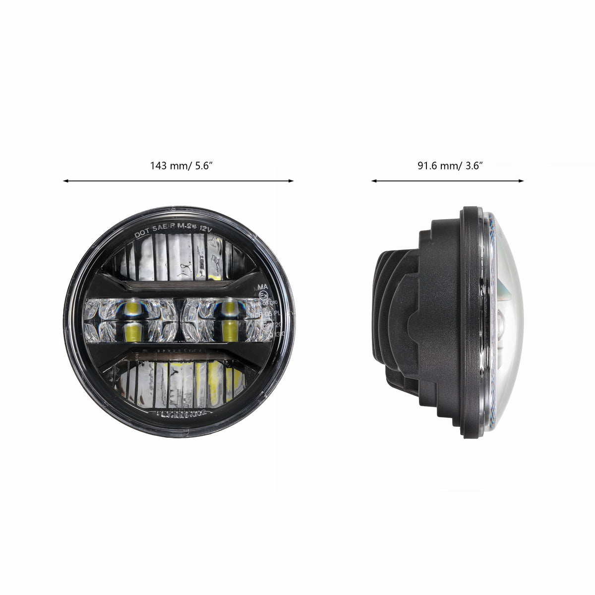 Auxbeam 5.75 Inch 55W DOT Motorcycle LED Headlight for Sportster/Softail/Dyna