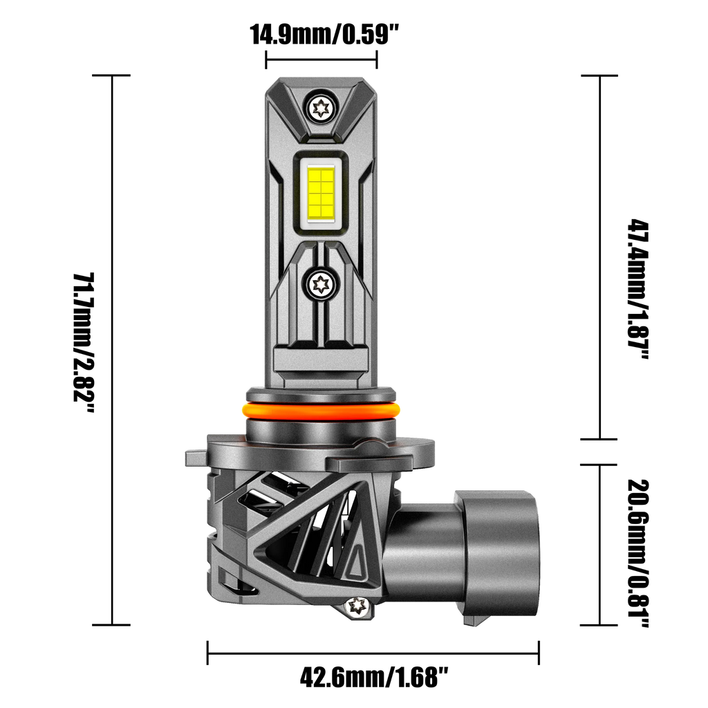 Auxbeam 9005+H11 LED Headlight Bulbs 90W Q26S Series 1:1 Same OEM Size 4 Bulbs