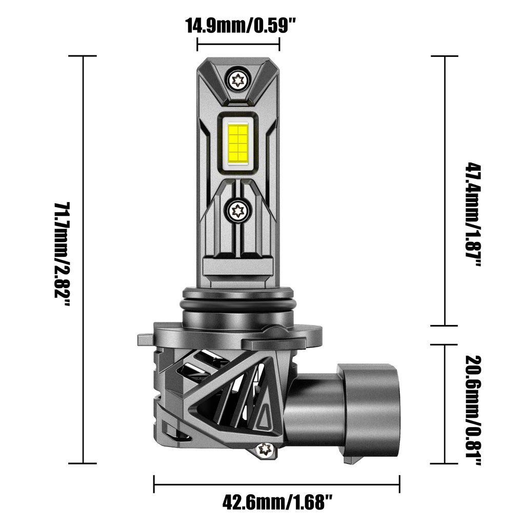 Auxbeam 9006/HB4 LED Headlight Bulbs 90W Q26S Series 1:1 Same OEM Size 2 Bulbs