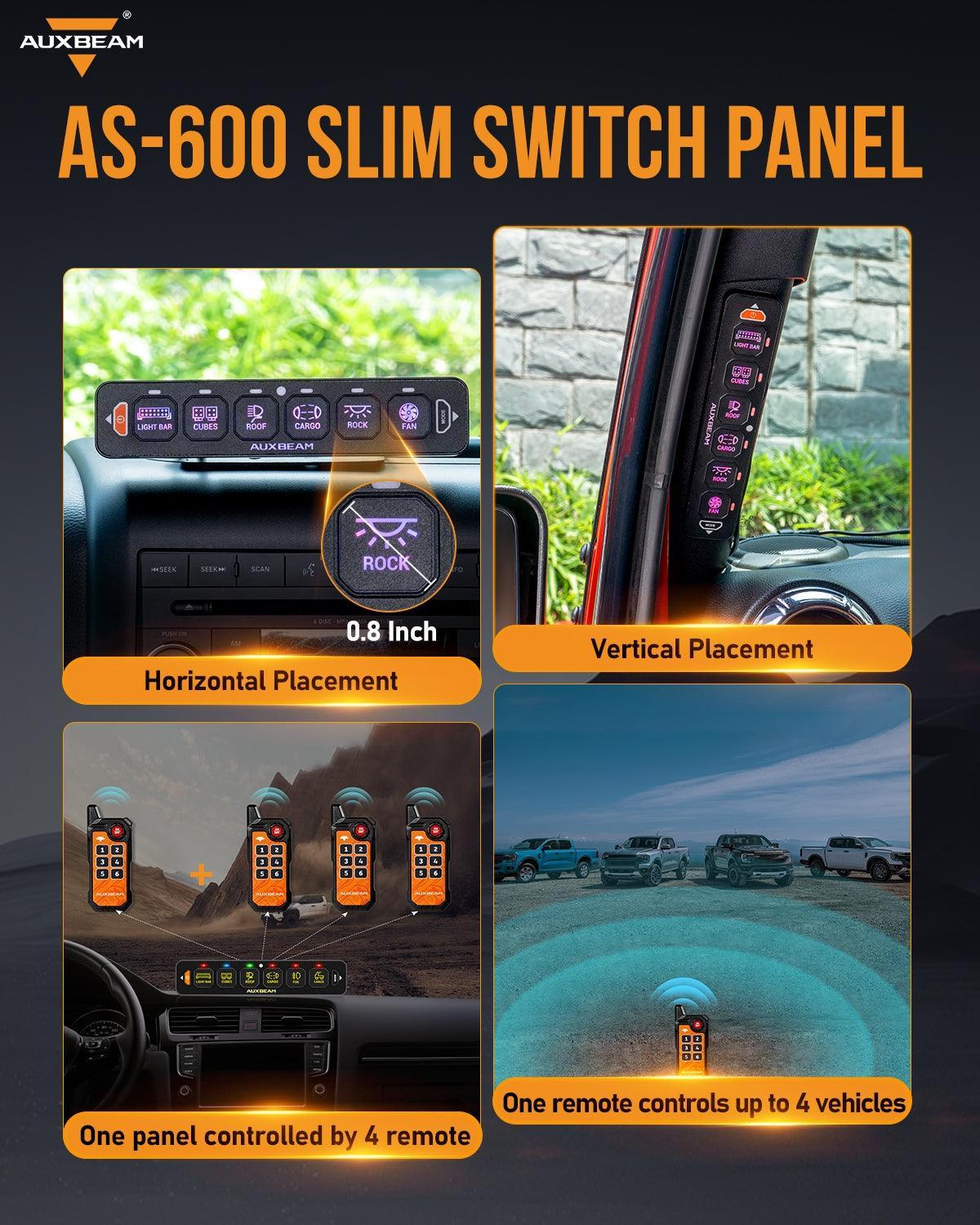 Auxbeam AS Series 4/6/8 Gang RGB Slim Switch Panel with APP&Remote Control