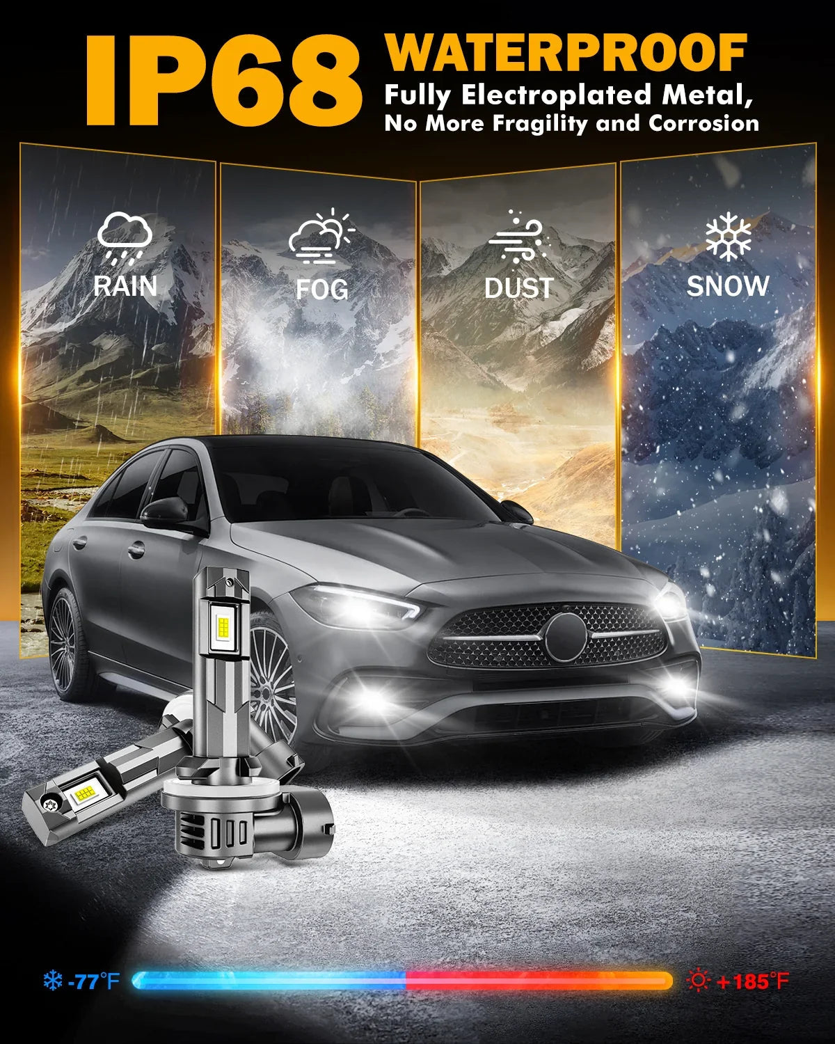 Auxbeam 881 886 889 894 896 898 LED Fog Light/DRL Bulbs 60W Q6 Series 2 Bulbs