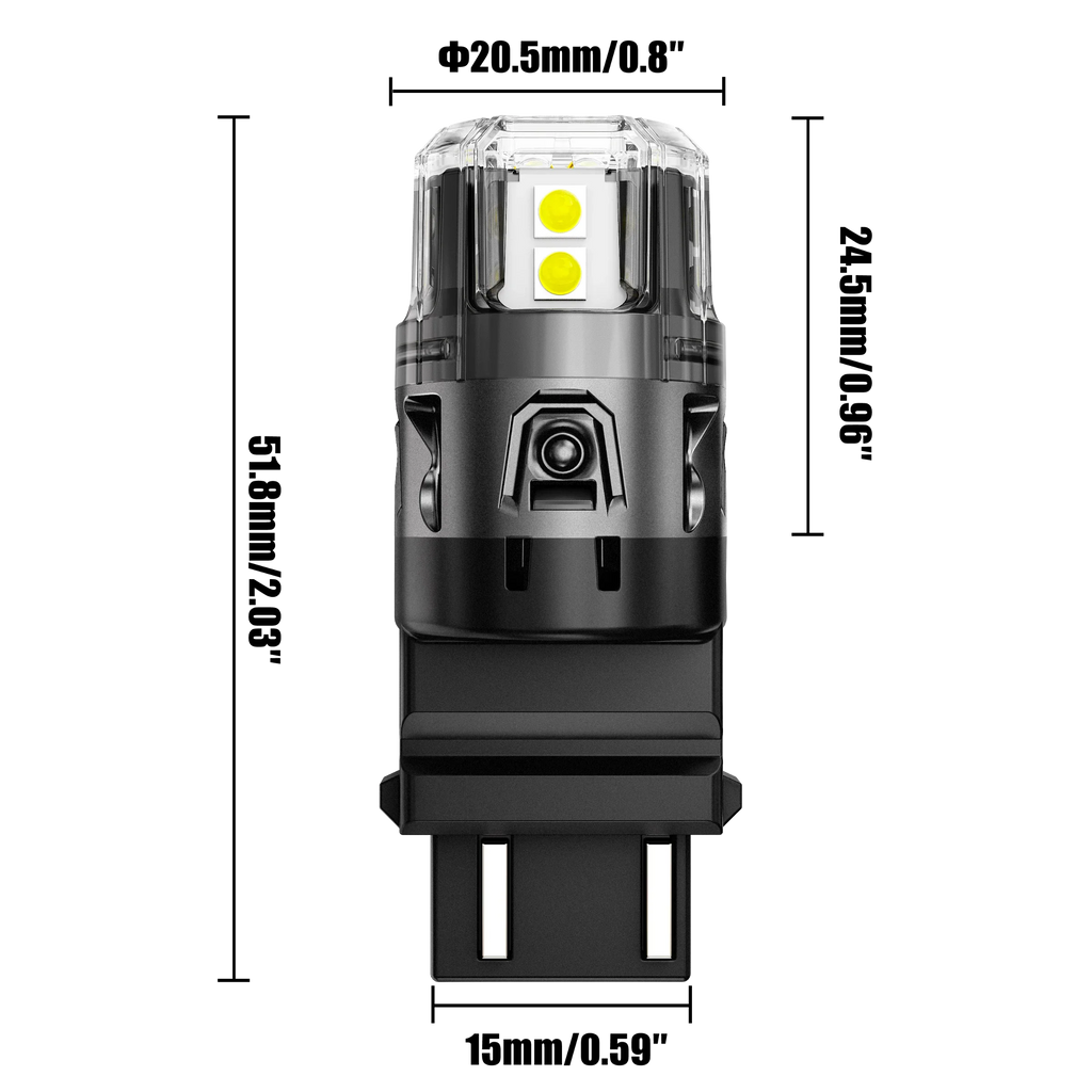 Auxbeam T25 3157 3156 LED Backup Reverse/Turn Signal/Brake Tail Light Bulbs 13W